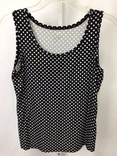 212 collection Size XS Black Dot Sleeveless Top