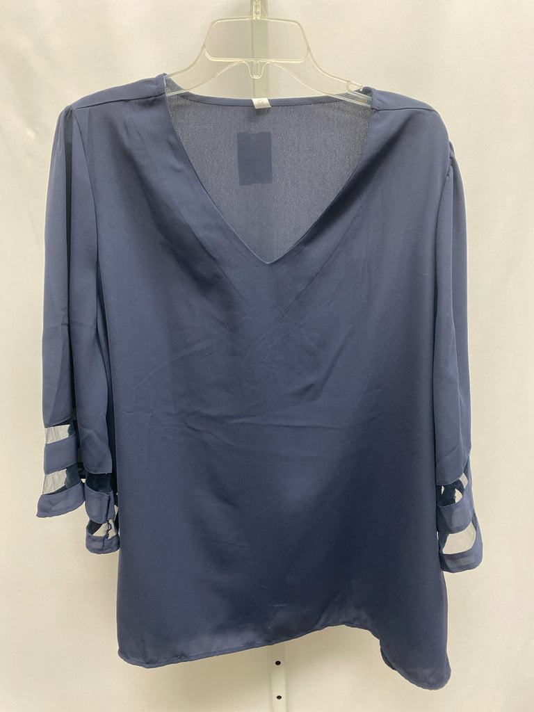 Zenana Size 3X Navy 3/4 Sleeve Top