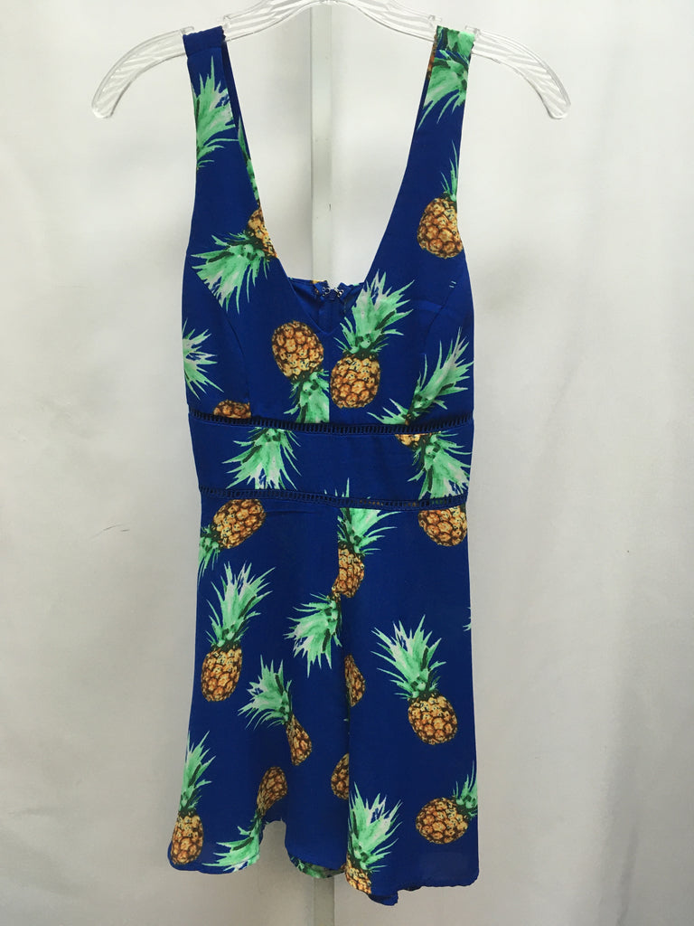 Charlotte Russe Size Small Blue Print Romper