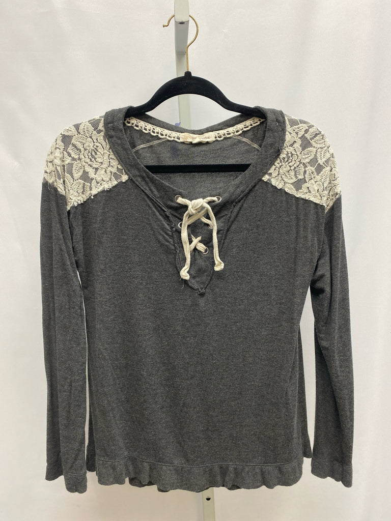 Rewind Size Medium Charcoal Long Sleeve Top