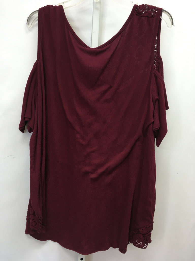 Faded Glory Size 4X Burgundy Cold Shoulder