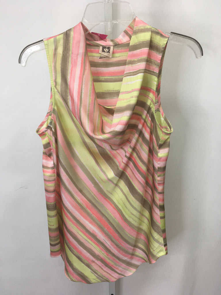 Anne Klein Size Small Pink/Lime Sleeveless Top