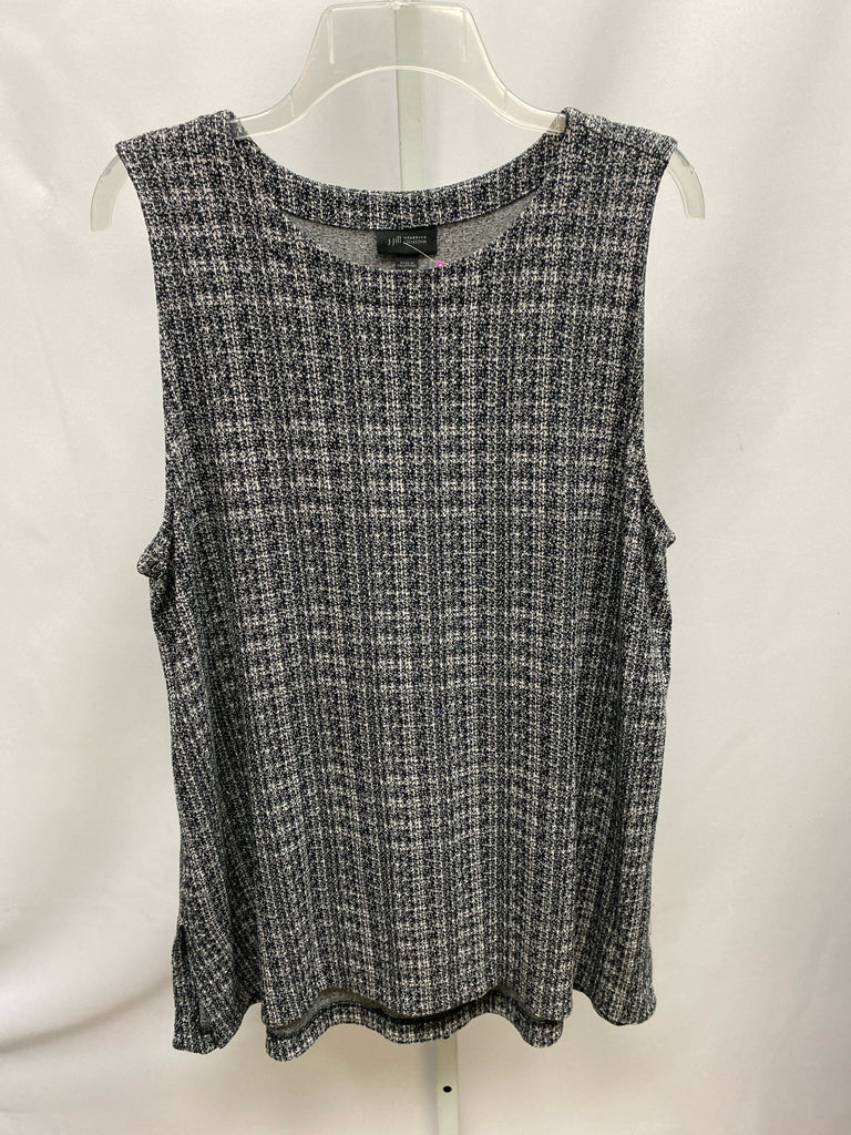 J.Jill Size XL Gray/Black Sleeveless Tunic