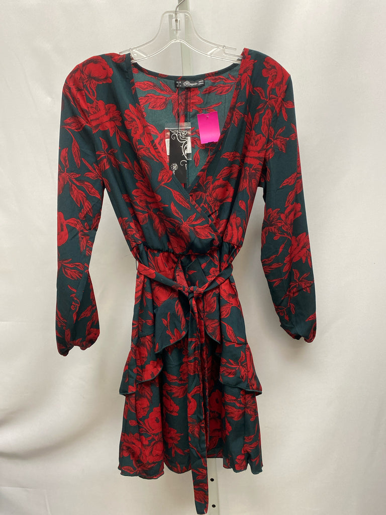 Size Medium Black Floral Long Sleeve Dress