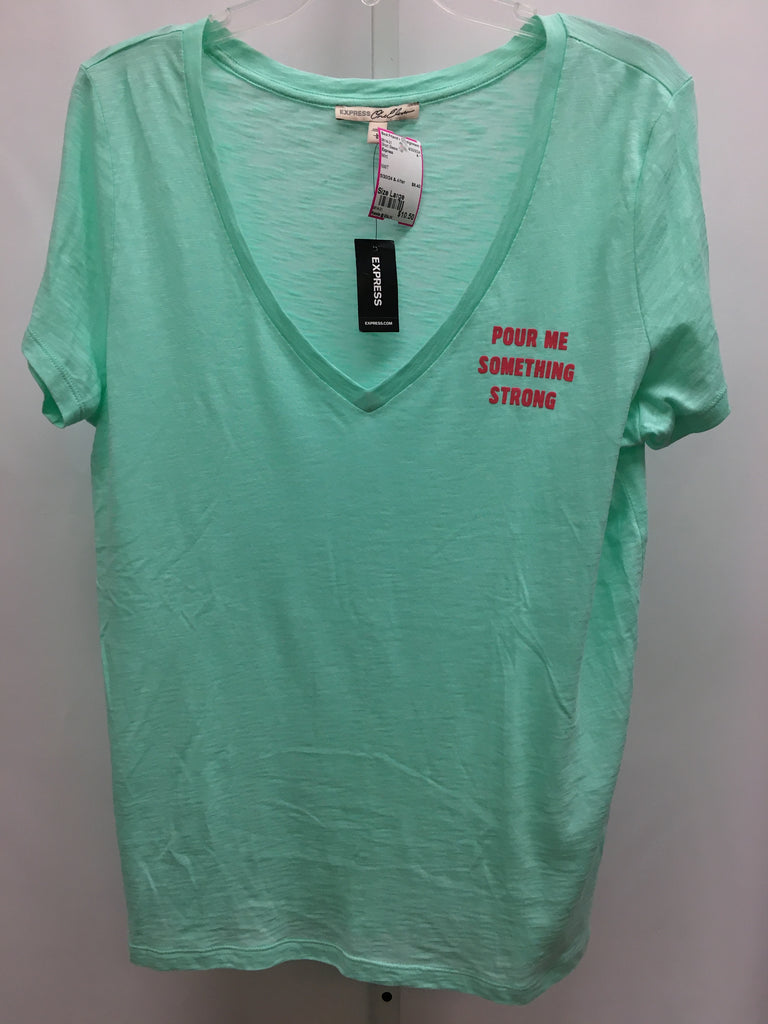 Express Size Large Mint Short Sleeve Top