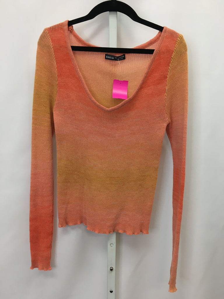 Shein Size Large Orange Long Sleeve Sweater