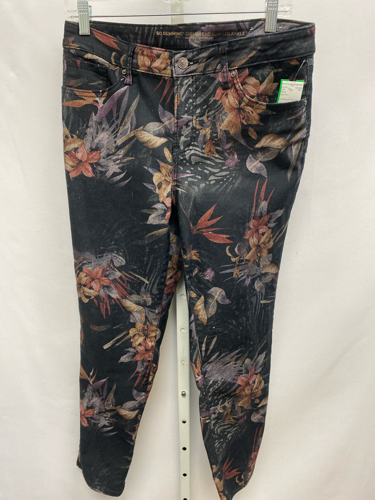 Chico's Size 6 Black Print Pants