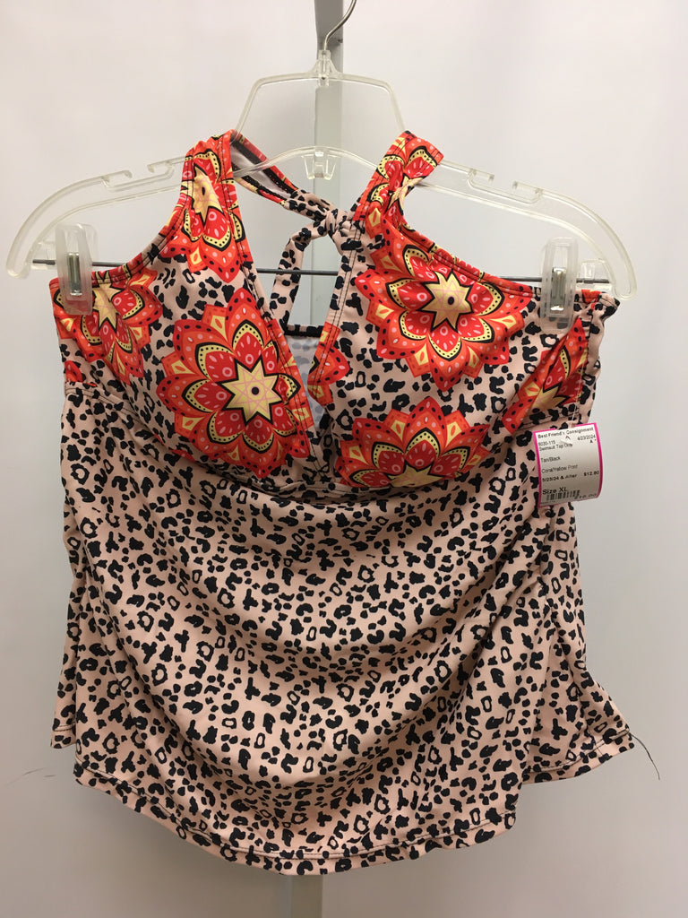 Size XL Tan/Black Swimsuit Top Only