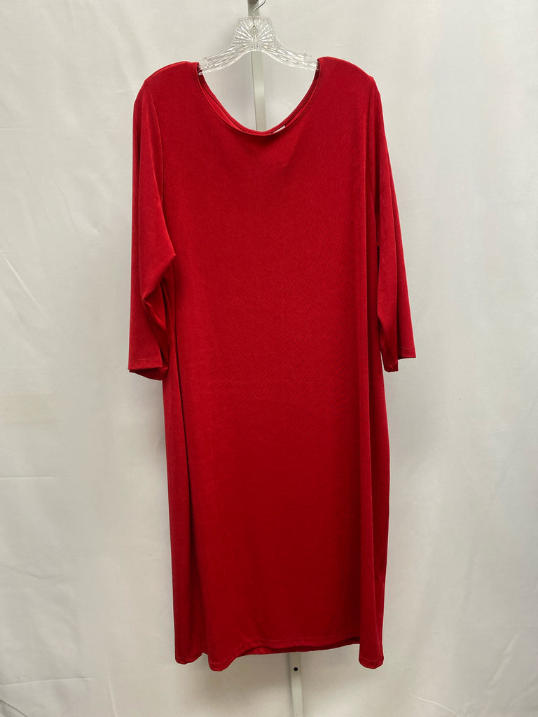 Size Chico's 4 (XX-large) Chico's Travelers Red 3/4 Sleeve Dress