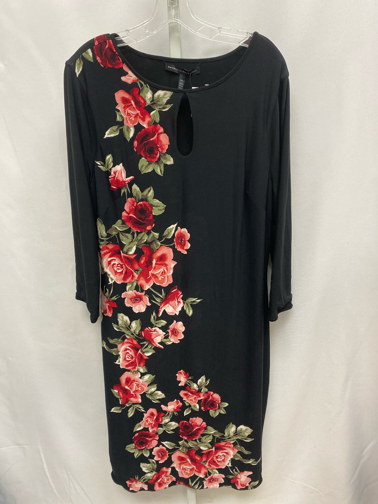 Size XL WHBM Black Floral Long Sleeve Dress