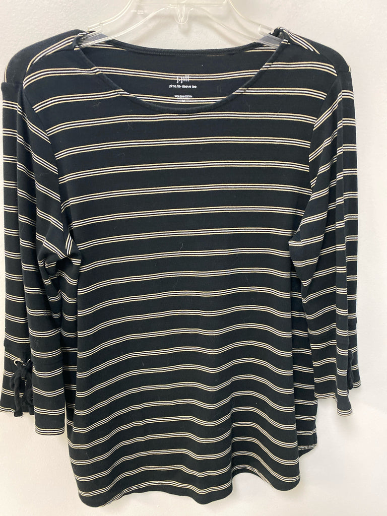 jjill Size Medium Black stripe 3/4 Sleeve Top