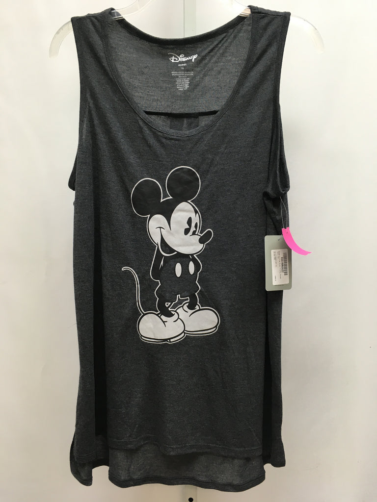 Disney Size 1X Gray Print Sleeveless Top