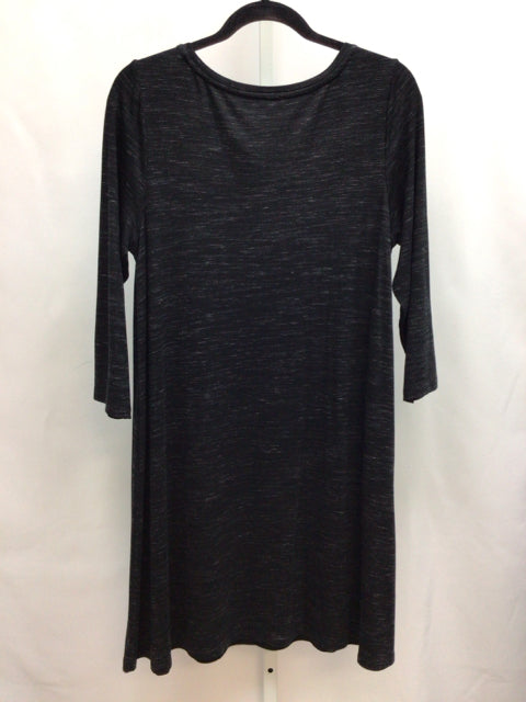 Size Large Hilary Radley Black Heather 3/4 Sleeve Dress