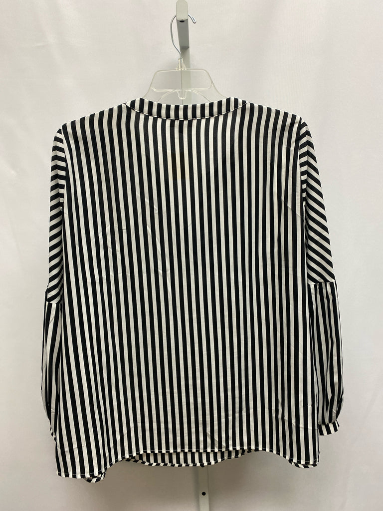 Andree Size 1X Black/White Long Sleeve Top