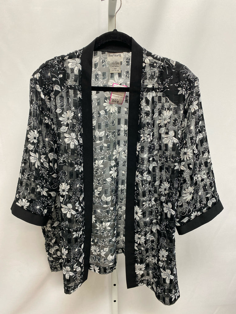 Bon Worth Size XLP Black/White Cardigan