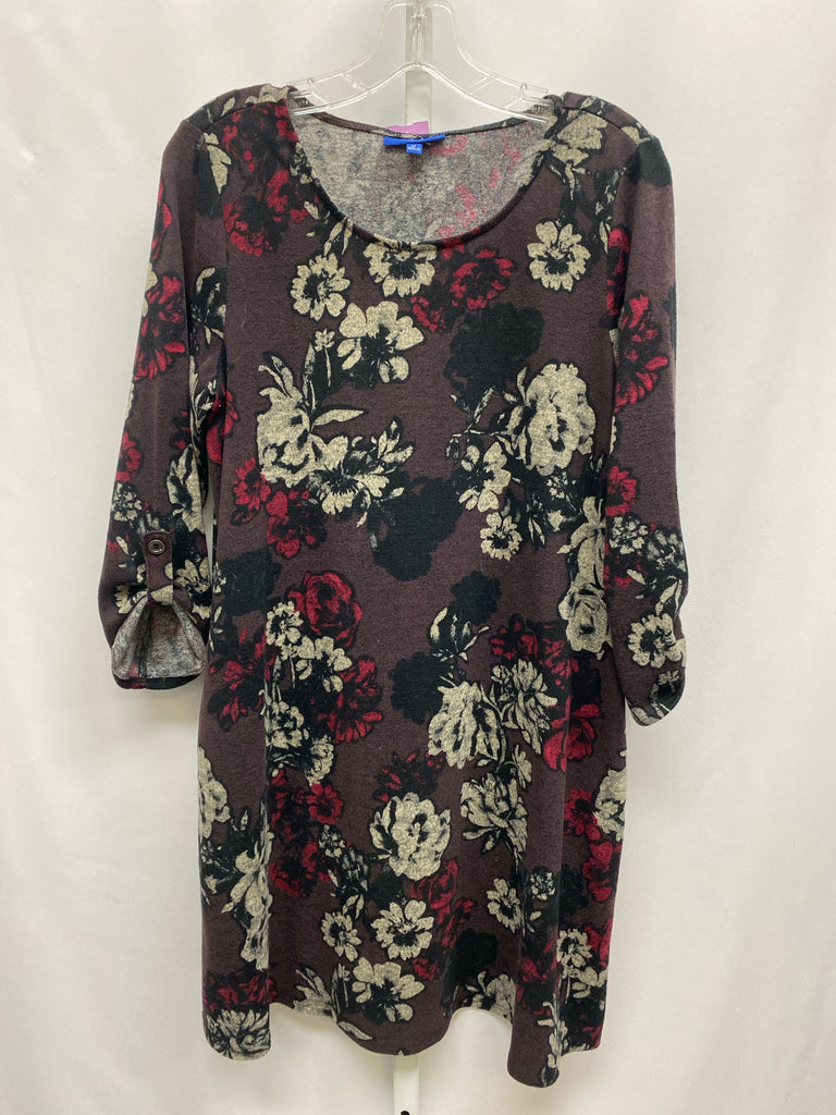 Size Medium Apt 9 Burgundy Print 3/4 Sleeve Dress