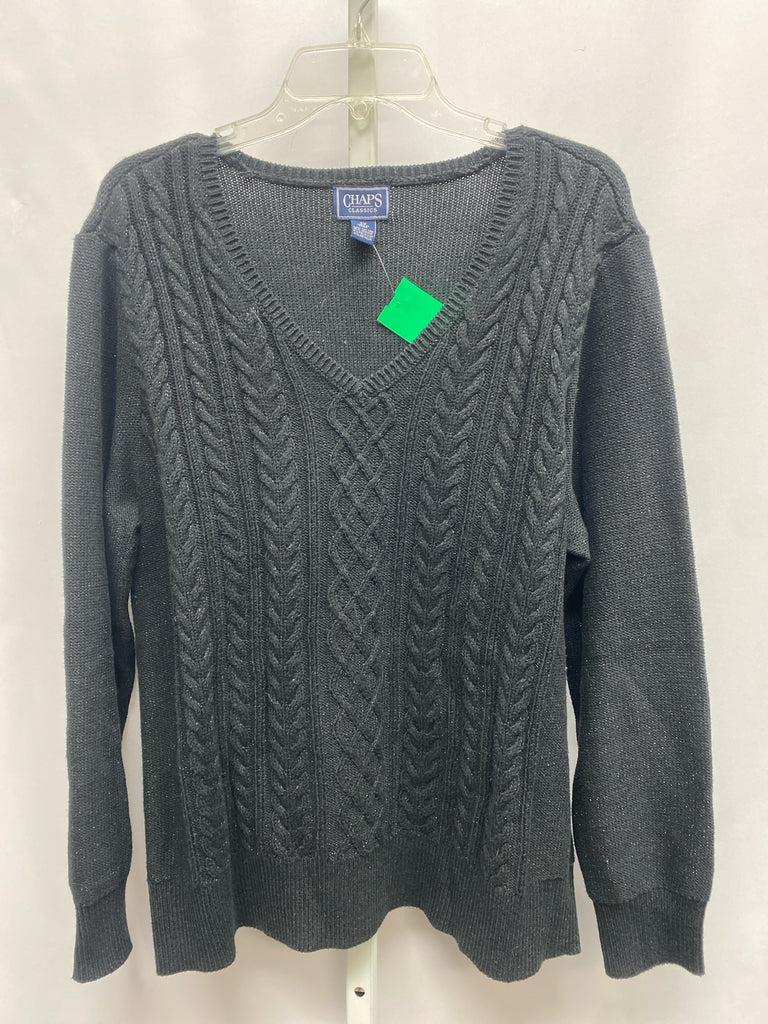 Chaps Size 2X Black Long Sleeve Sweater