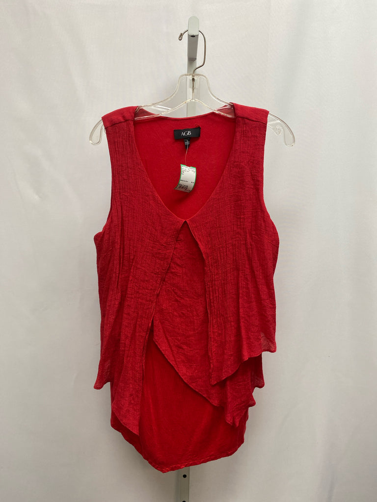 AGB Size Large Red Sleeveless Top