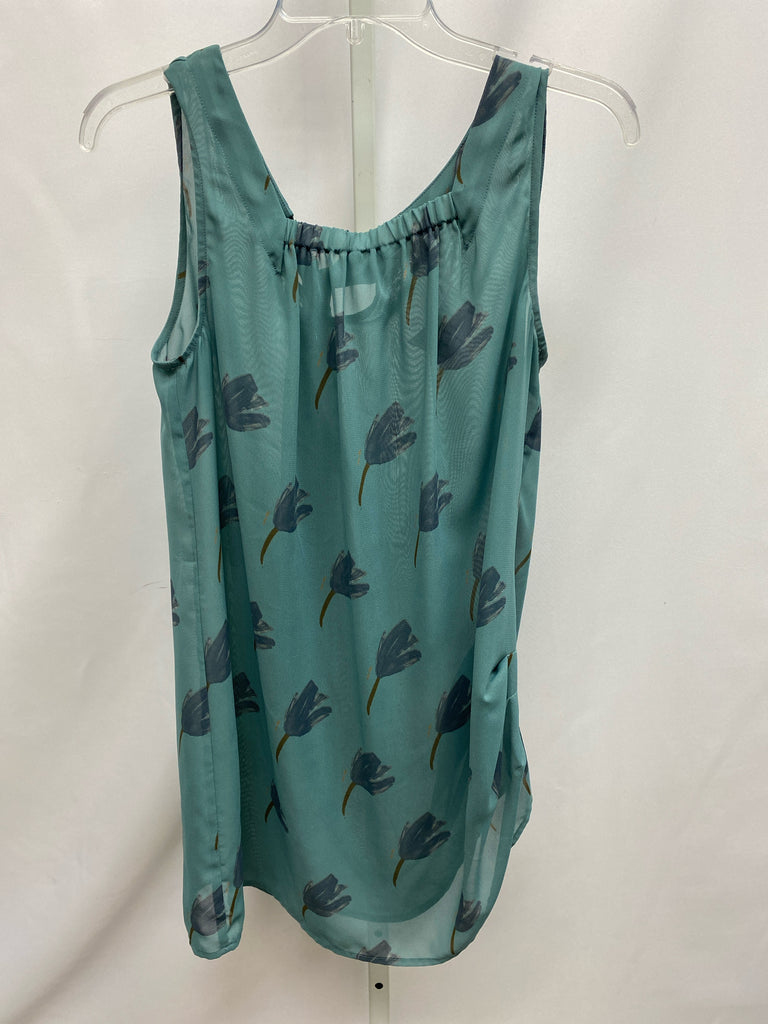 Cabi Size Medium Blue Floral Sleeveless Top