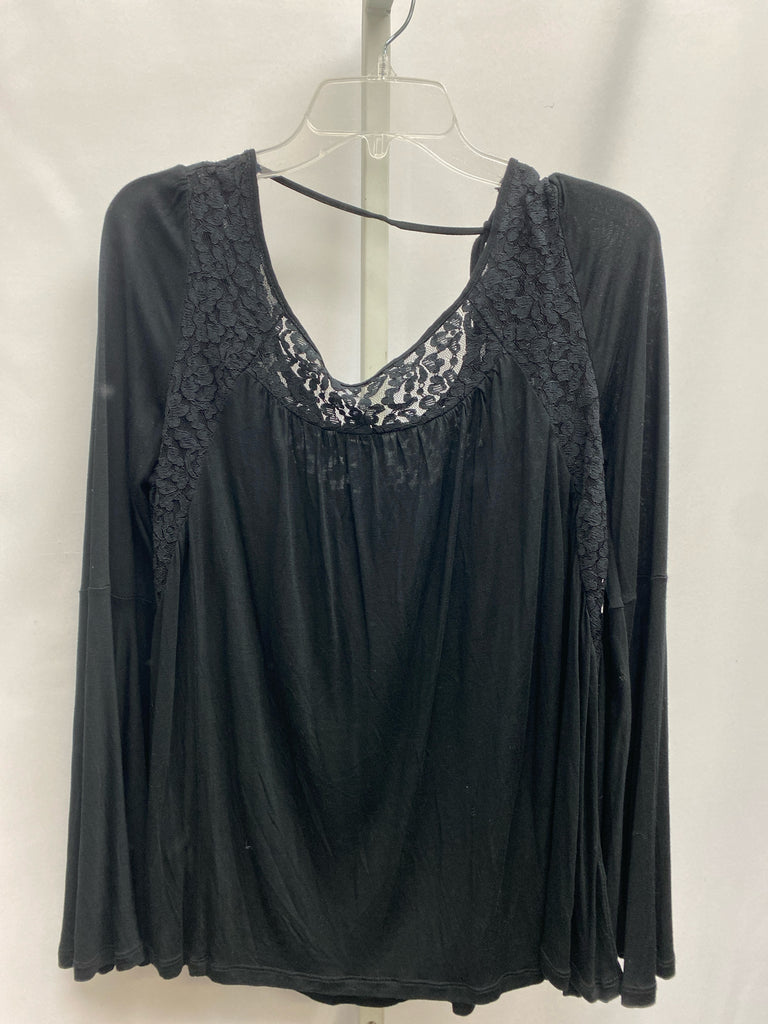 Cupio Size Large Black Long Sleeve Top