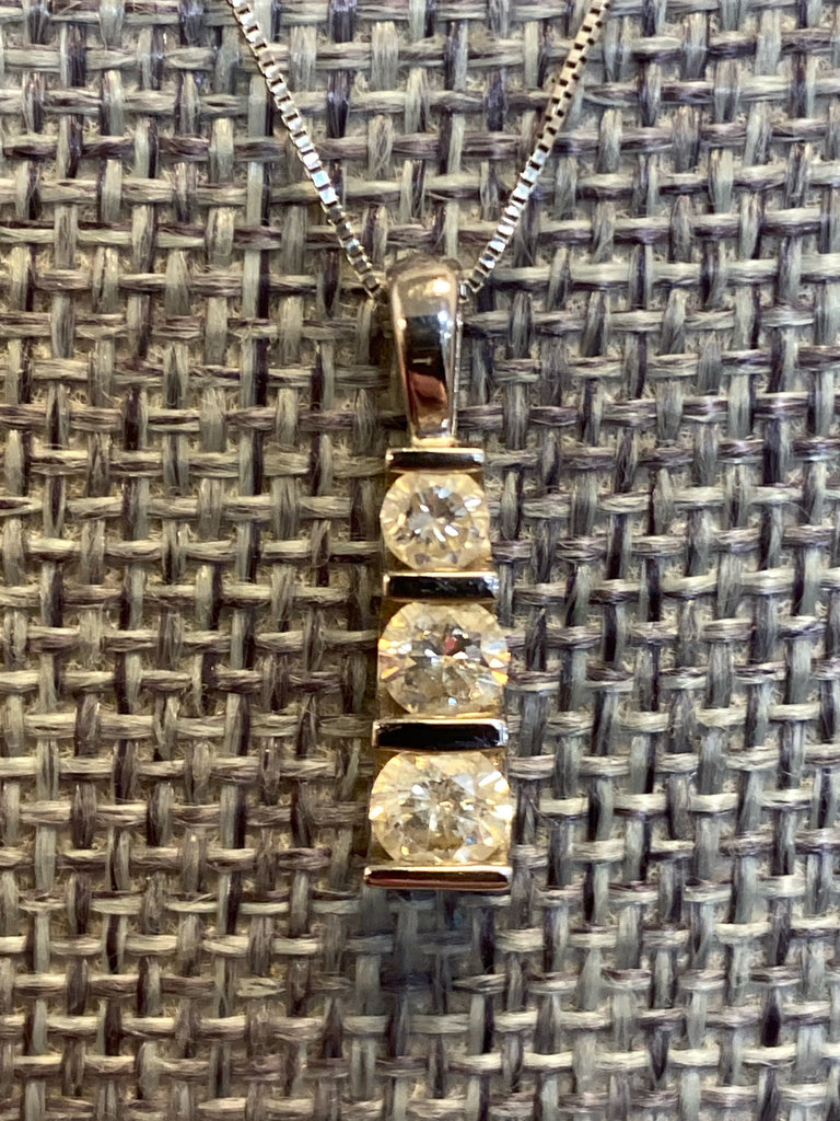 Silver 14kt gold necklace