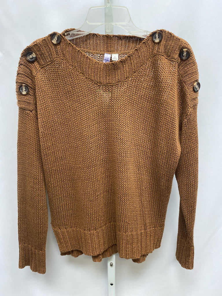 alya Size Large Brown Long Sleeve Sweater