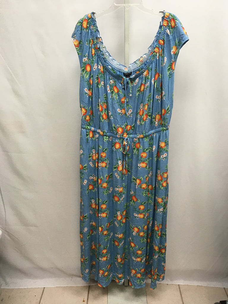 torrid blue floral dress Size 3X Maxi Colour:MARCY Azazie Averie Steel Grey bodice