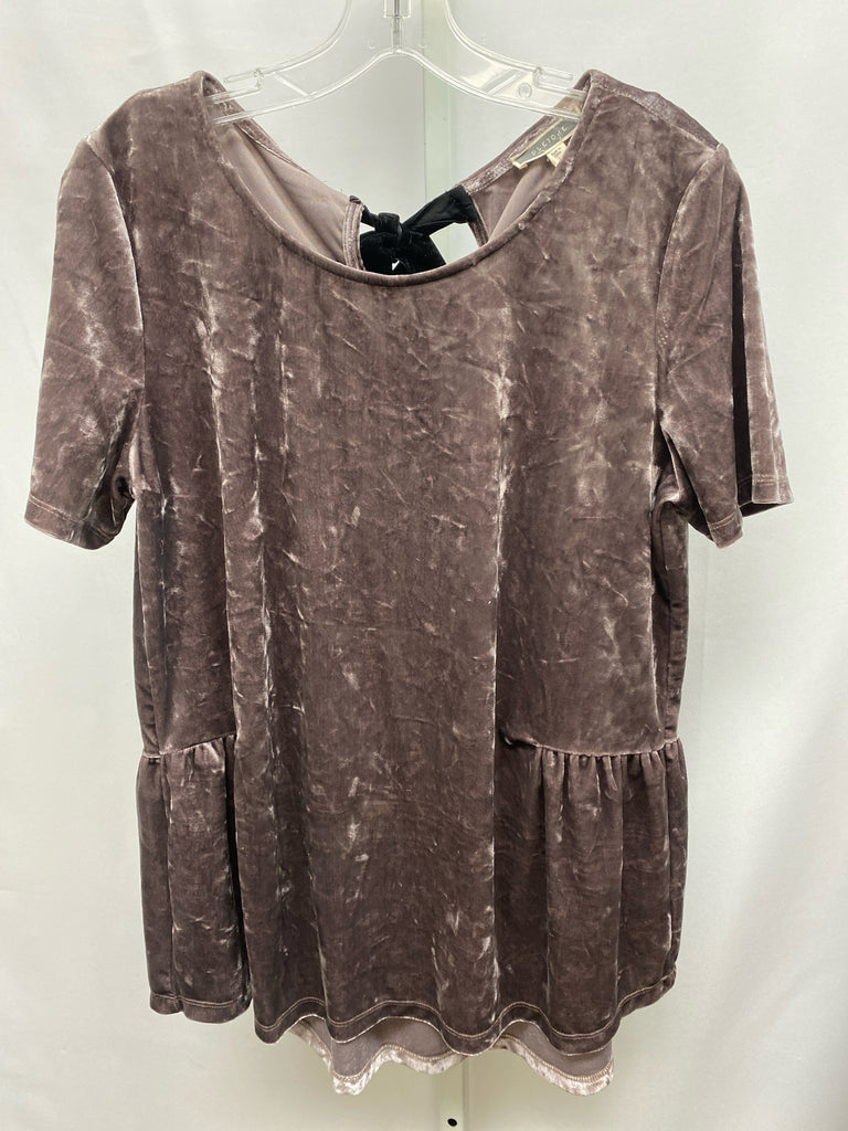 Pleione Size Large Purple Short Sleeve Top