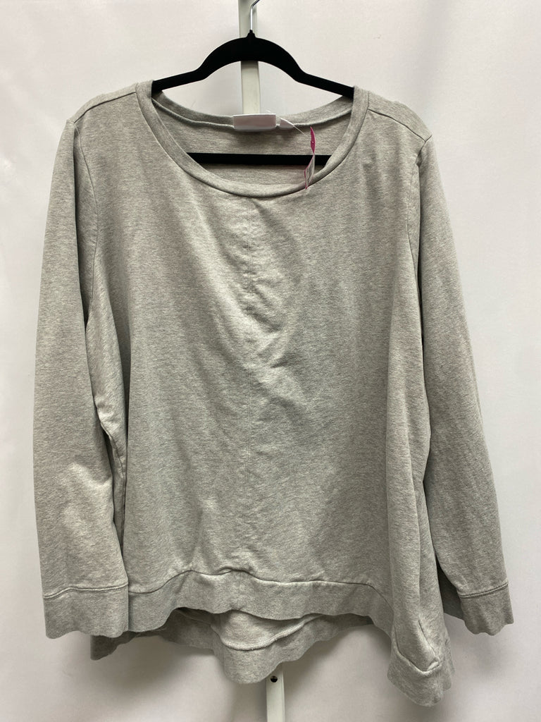 belle Size 2X Gray Heather Long Sleeve Top