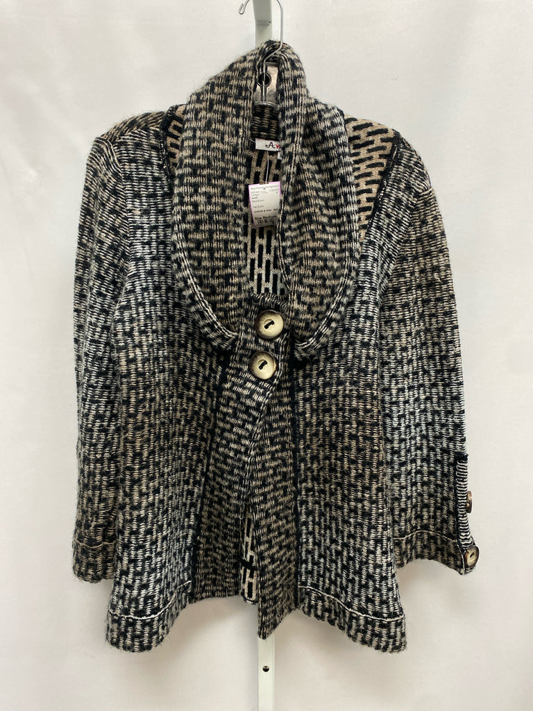 Avette Size Medium Black/Brown Cardigan