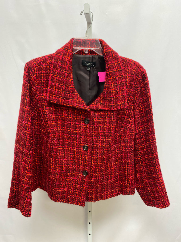 Talbots Size 22W Red Print Jacket/Top