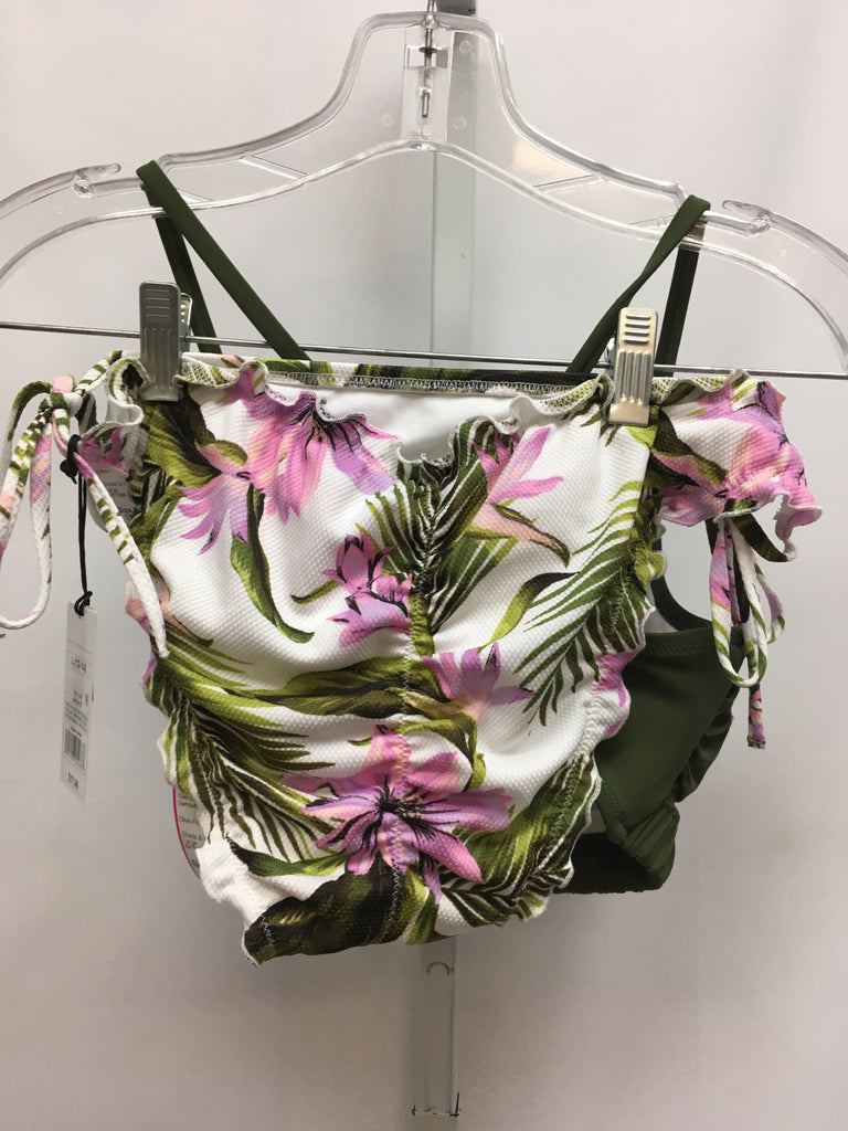 Size 34C Olive Floral 2 piece Swimsuit