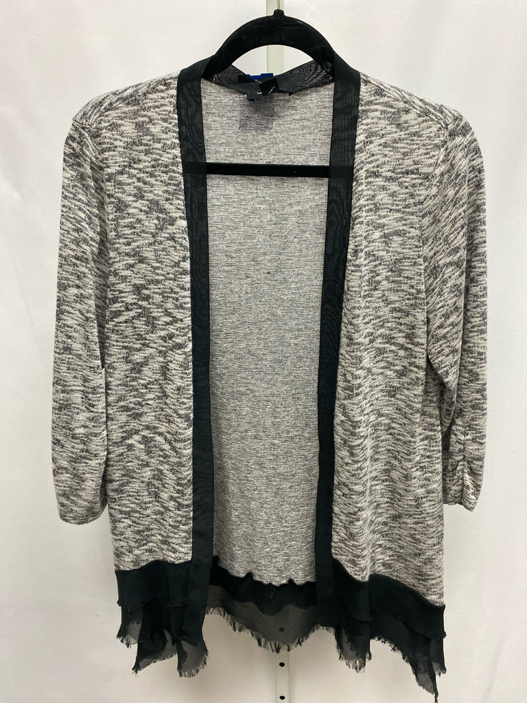 AB studio Size Medium Gray/White Cardigan