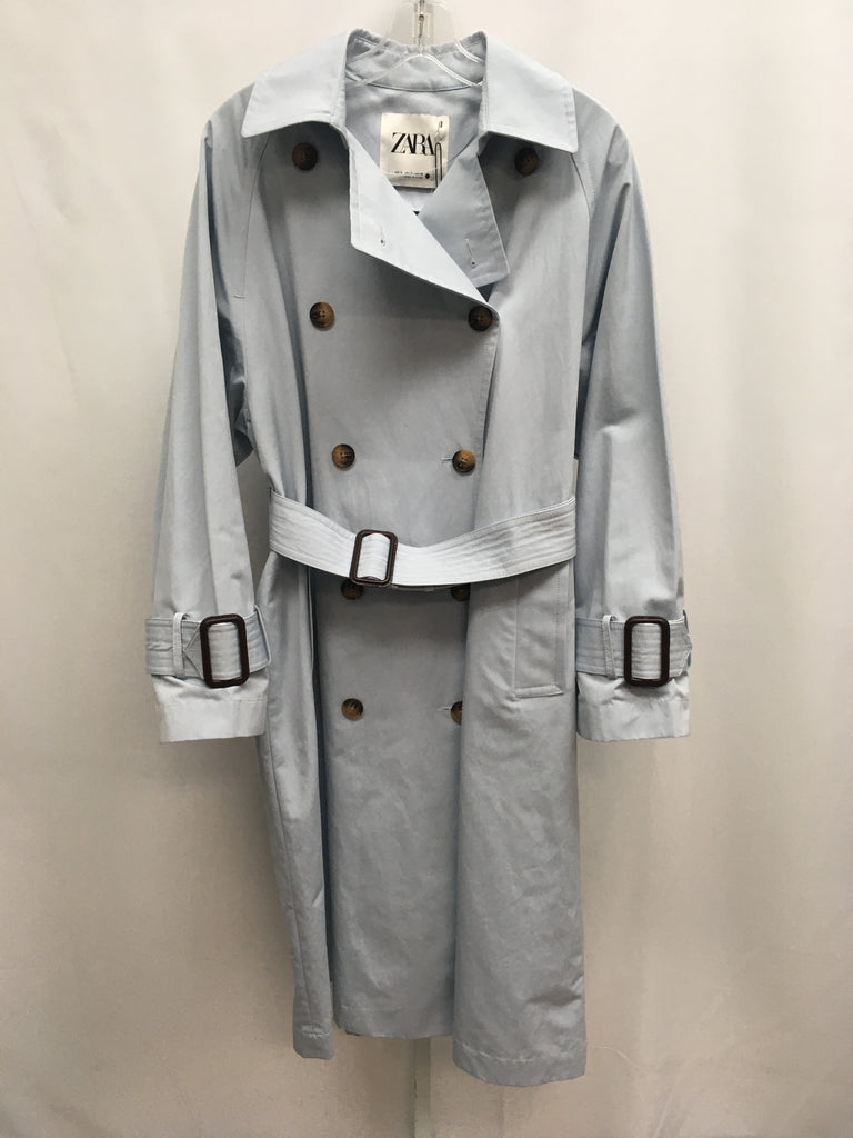 Zara Size Small Lt Blue Trenchcoat