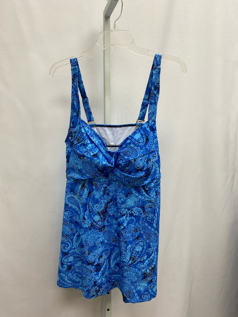 Size 20W Blue Print Swimsuit Top Only