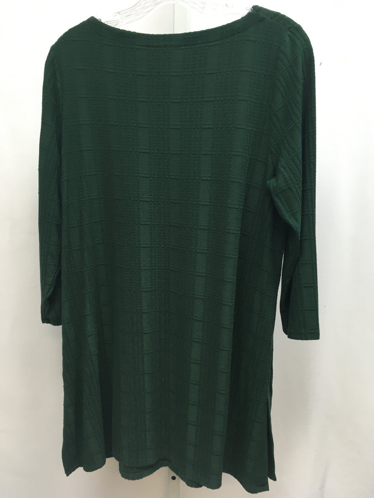 jjill Size Medium Green 3/4 Sleeve Tunic