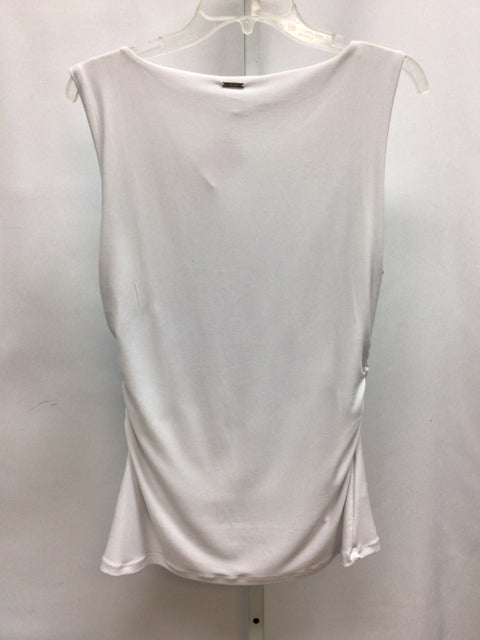 Tahari Size Medium White Sleeveless Top