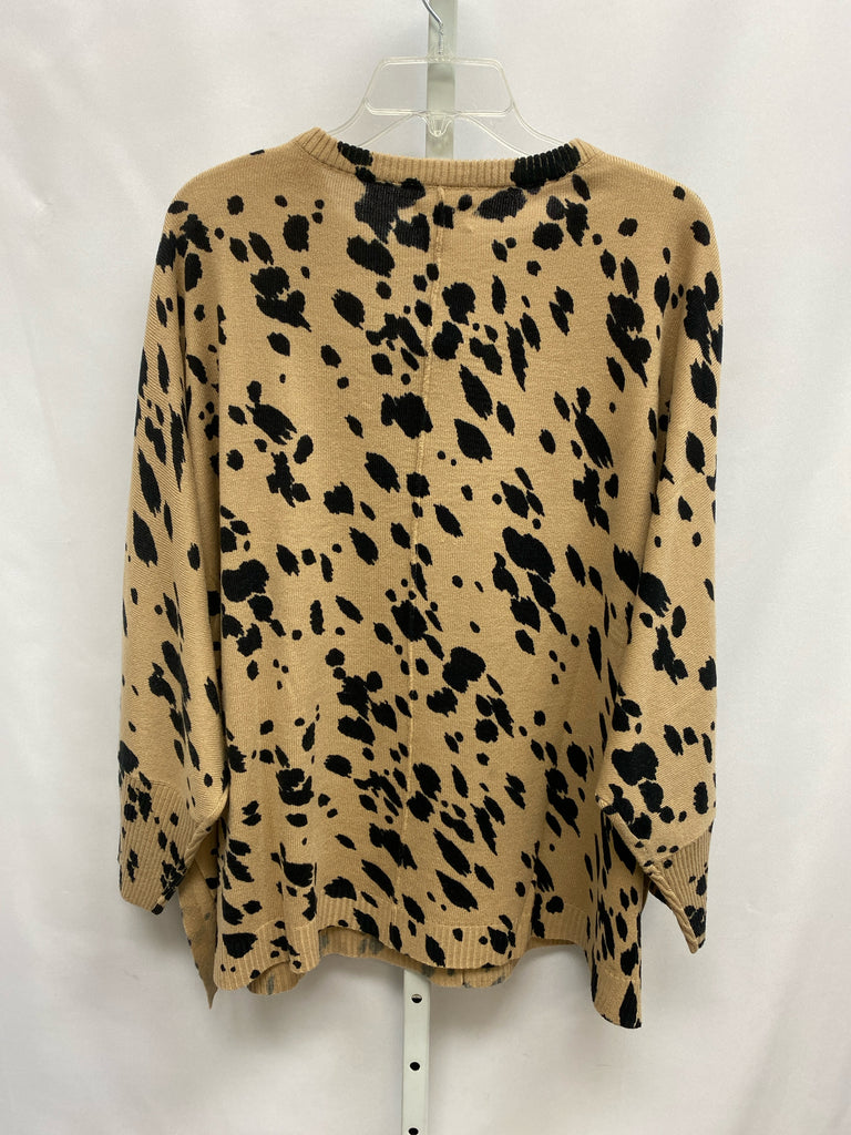 Mudpie Size One Size Brown Print Long Sleeve Sweater