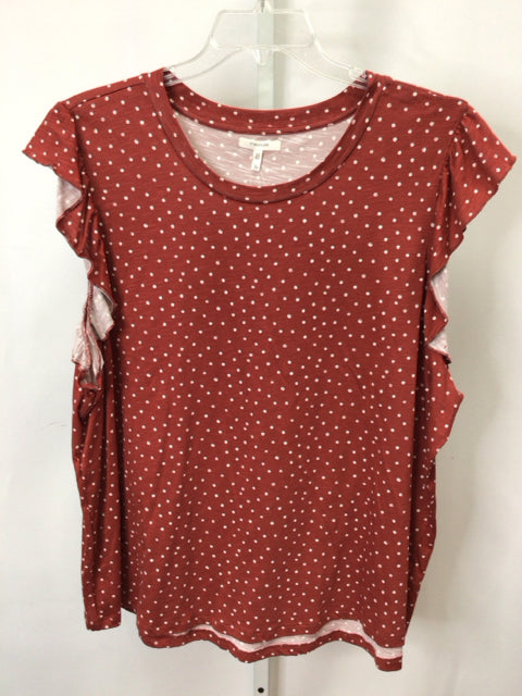 Maurices Size 3X Rust Print Short Sleeve Top