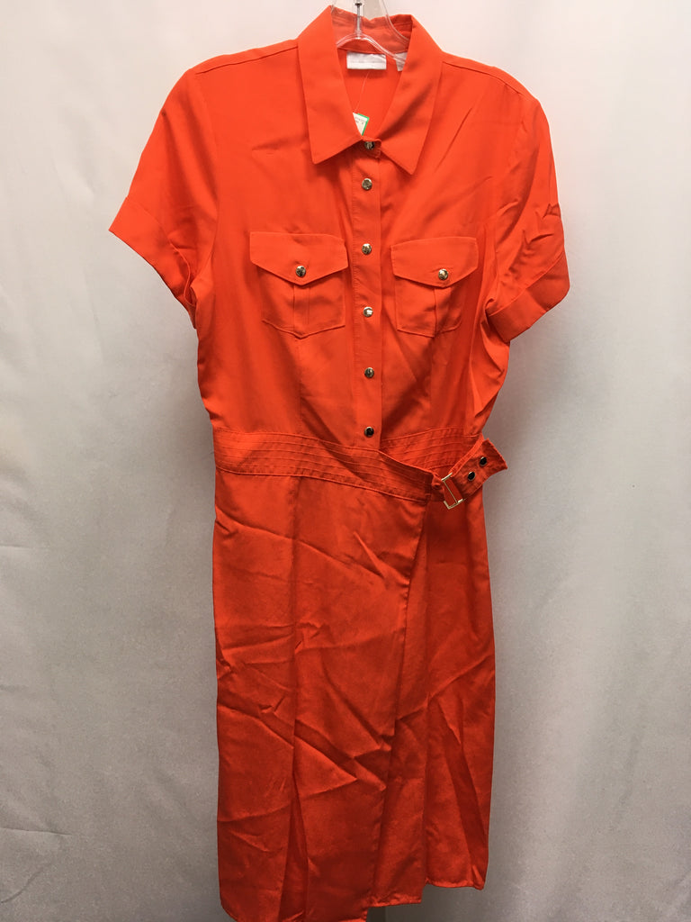 Size Medium New York & Co Orange Short Sleeve Dress