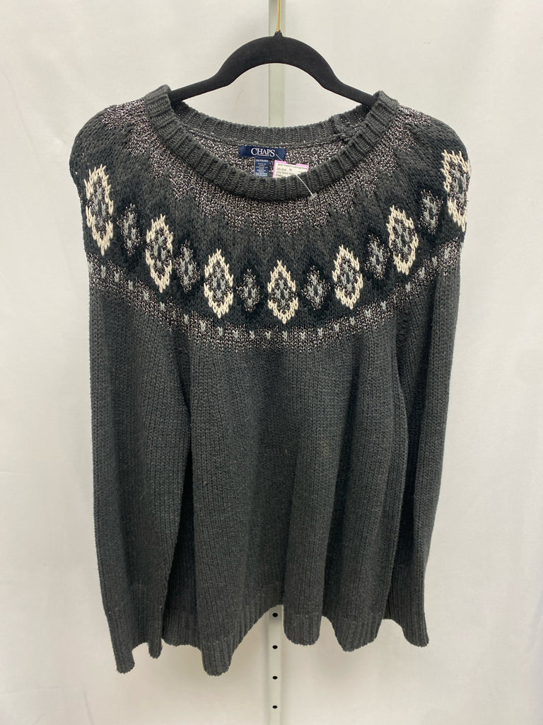 Chaps Size XXL Gray Long Sleeve Sweater