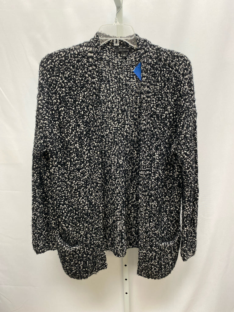 Ann Taylor Size Small Black Print Cardigan