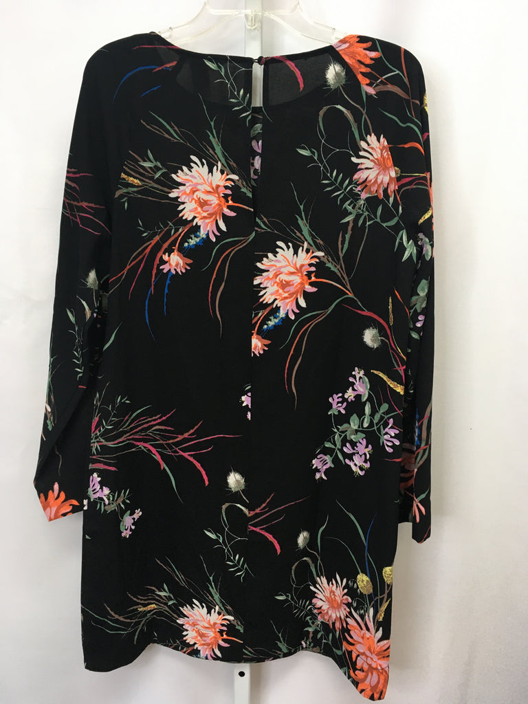 Size Small H&M Black Floral Long Sleeve Dress