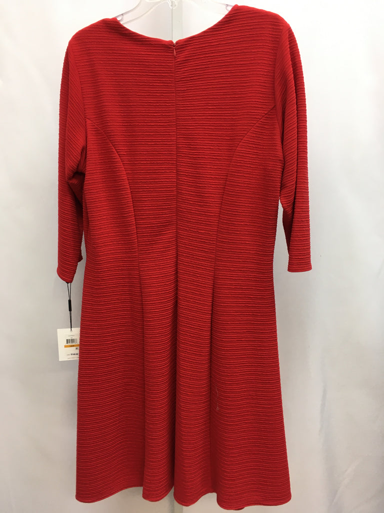 Size 16W Calvin Klein Red 3/4 Sleeve Dress
