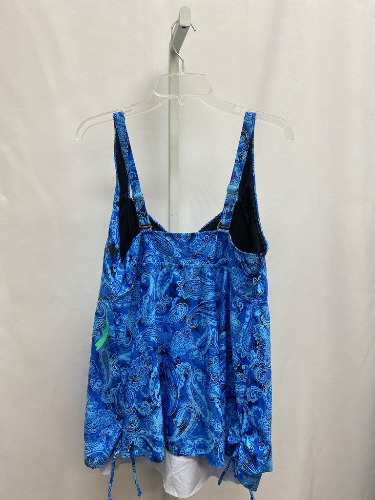 Size 20W Blue Print Swimsuit Top Only
