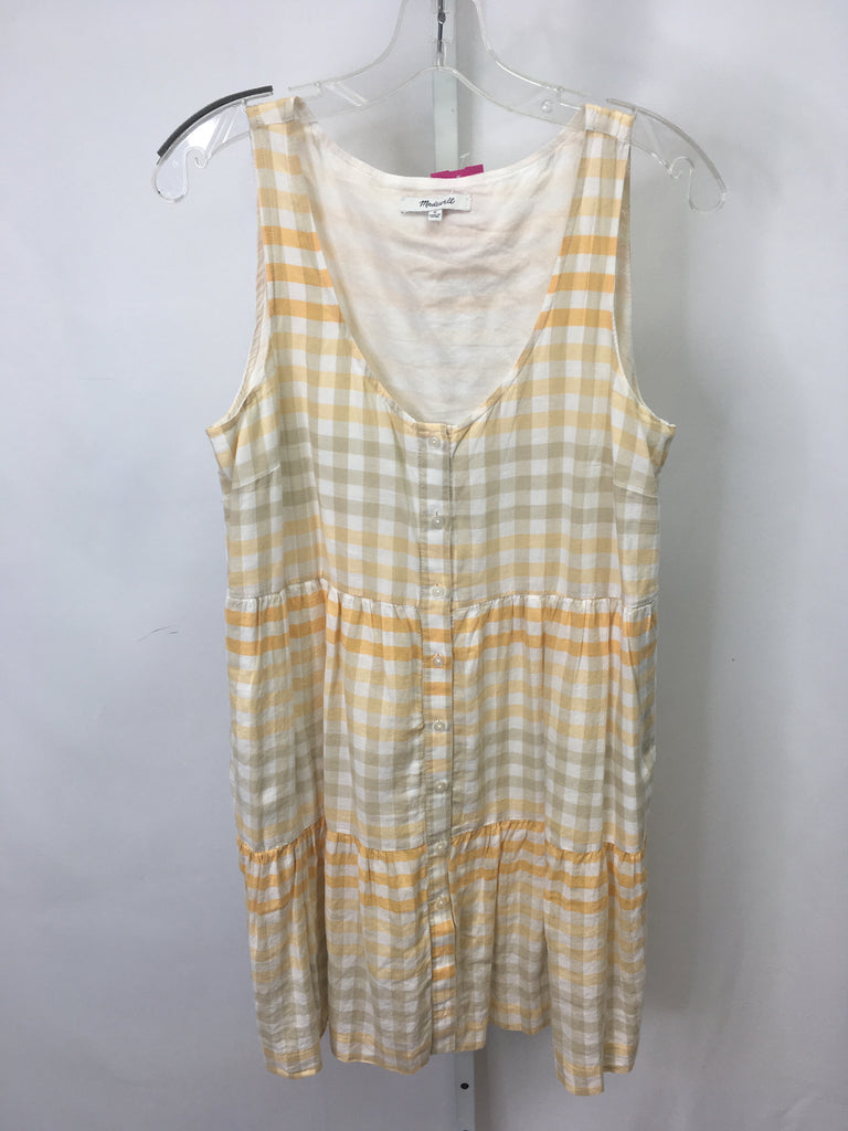 Size Medium madewell Yellow Plaid Sleeveless Dress