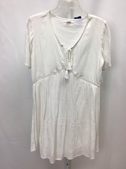 Size Medium O'neill White Short Sleeve Dress