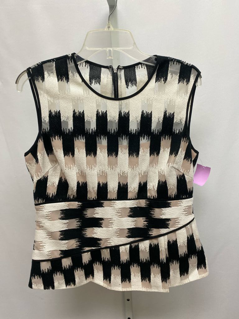 BCBG Size Medium Black/White Sleeveless Top