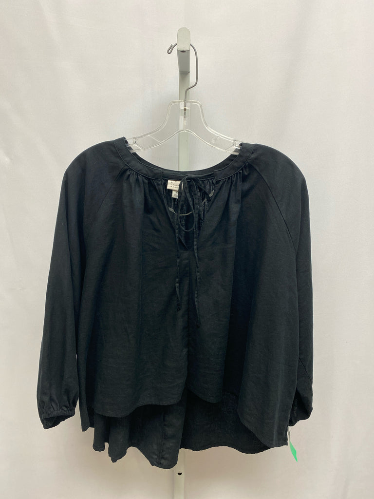 a new day Size XS Black 3/4 Sleeve Top