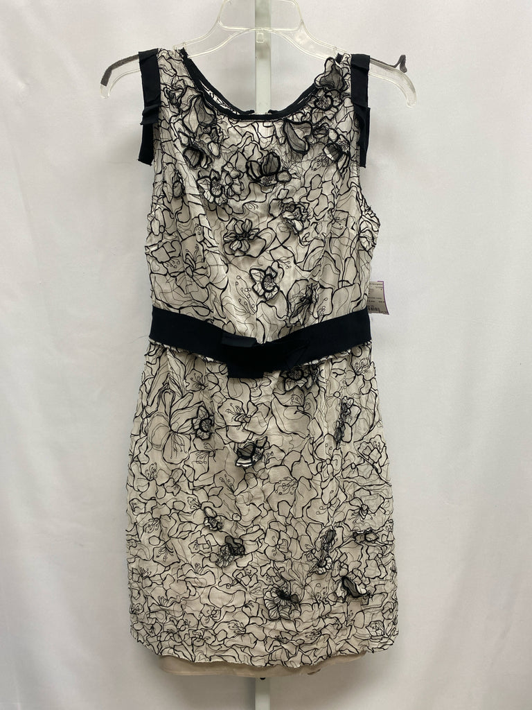 Size 10 Elie Tahari White Print Sleeveless Dress